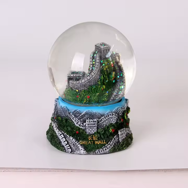 Creative Souvenir Gift Resin Great Wall Snow Globe Custom Glitter For Snow Globe For Home Decoration