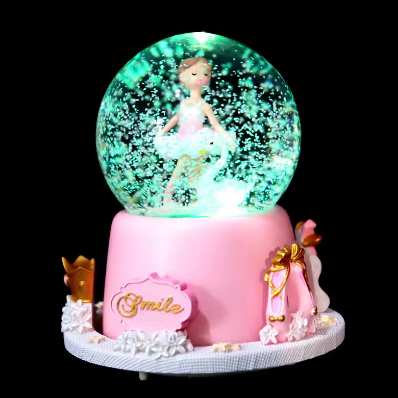 High Quality  Ballet Girl Resin Glass Snow Globe Baby Girl Custom Globe