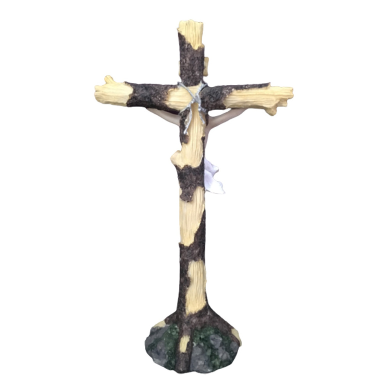 Resin Religion Crafts Jesus Christ Cross Crucifixion Statue Customized Figurines for Home Decoration