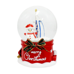 Custom personalized trip souvenir gift christmas glass dome snowglobe resin country crystal ball city snowman snow globe