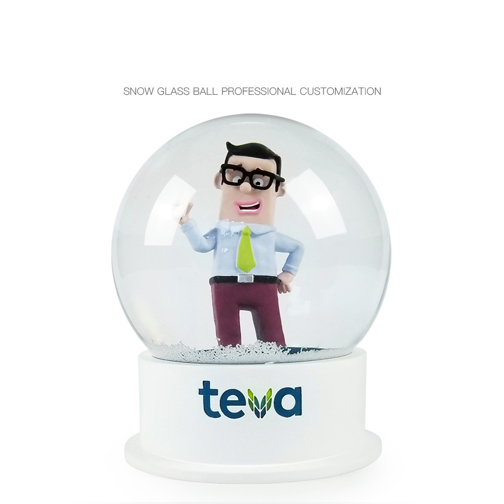 Custom Wholesale of 100mm resin figurines decorative snowballs ornaments Snow globe music box souvenirs