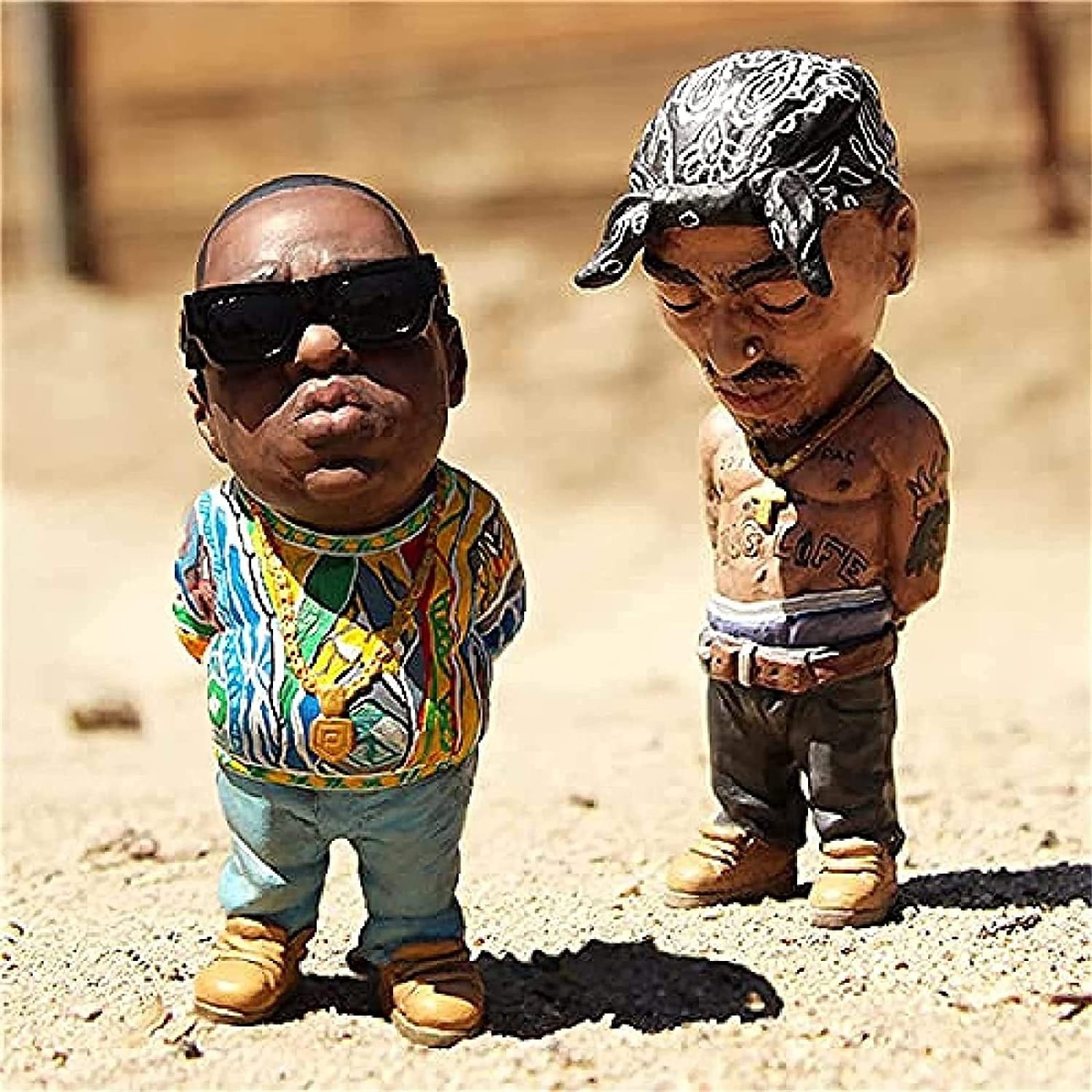 Custom Legendary hip-hop rappers Resin Figurines pop Biggie and Tupac Figures