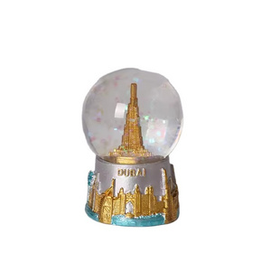 Luxurious Dubai Building Snow Globe Souvenir Gift Custom Snow Globe For Home Decoration