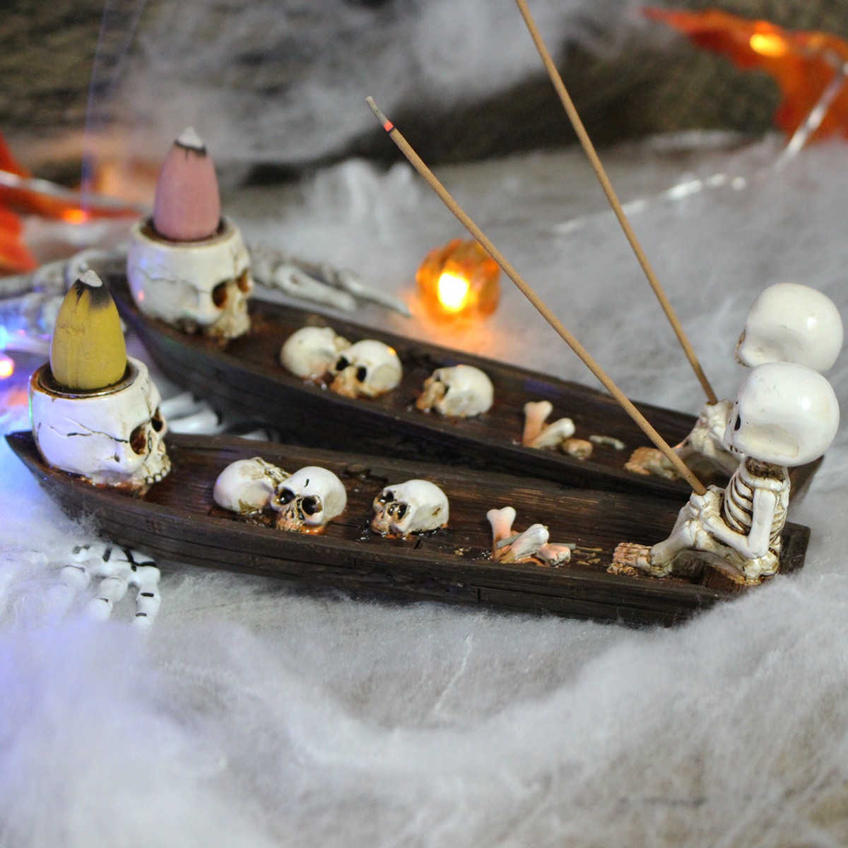 Custom size scary skeleton boat air freshener incense holder halloween party horror decor