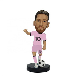 Custom Resin Bobble head Funny Soccer Football Player Dashboard Toy Figures Personalized Souvenirs with Art Theme