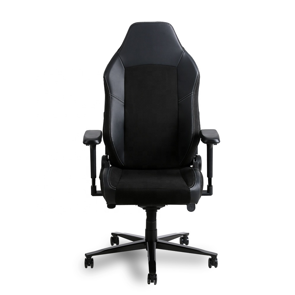 leather and fabric splicing enlarged size five-star Wider backrest and seat cushion computer gaming chair