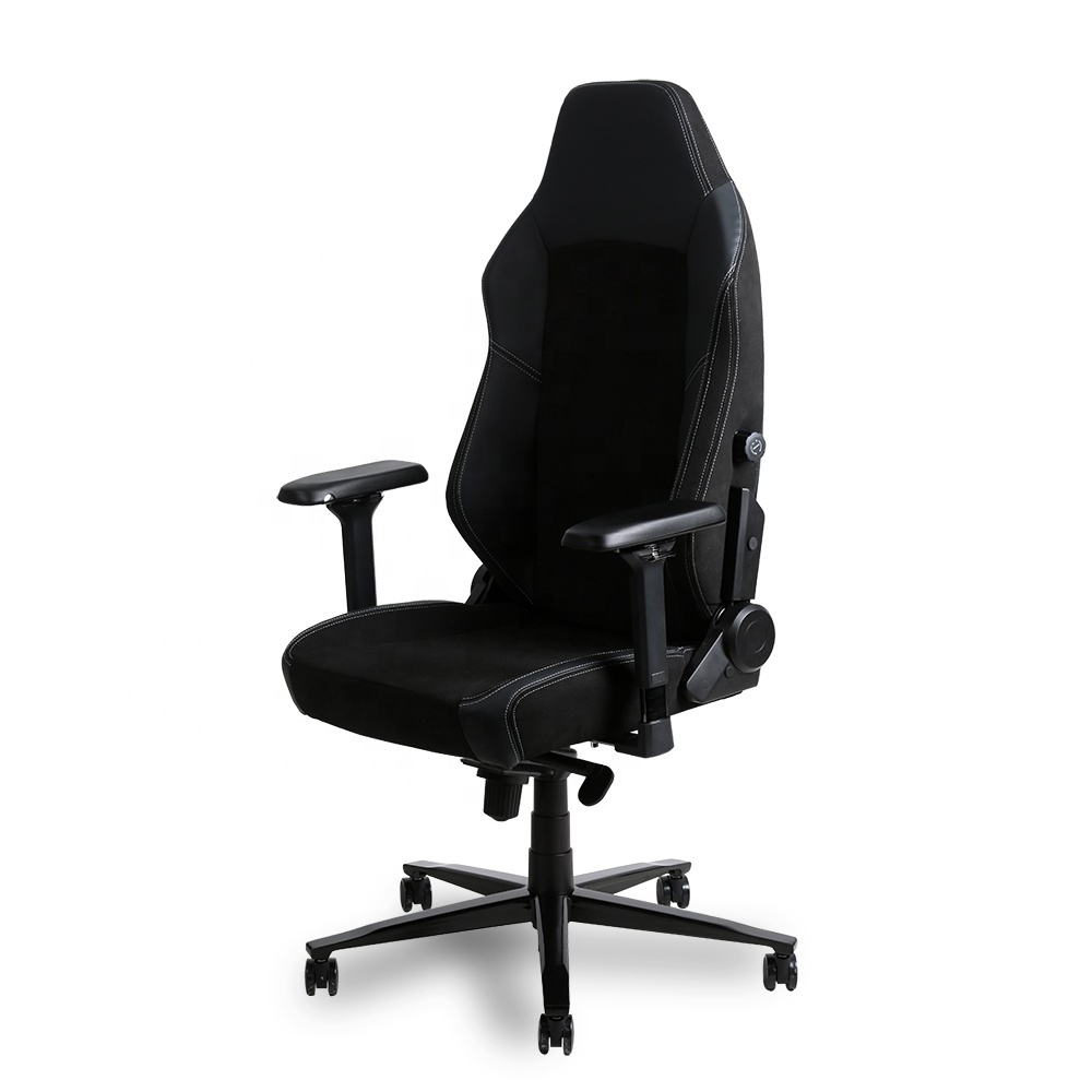 leather and fabric splicing enlarged size five-star Wider backrest and seat cushion computer gaming chair