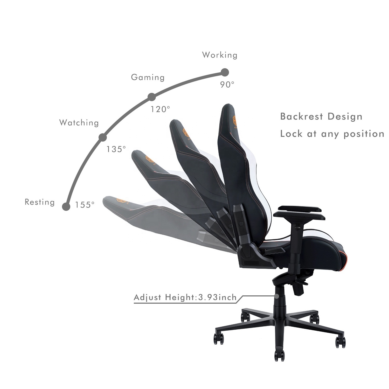 Hobot High back ergonomic rotating PC computer gaming gear chair