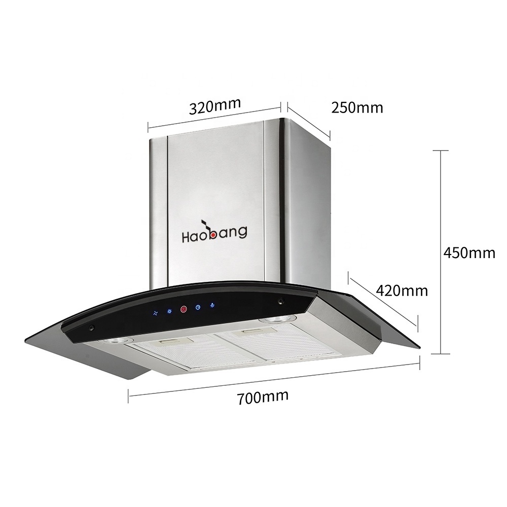 2021 hotsale China Zhongshan home use 70cm wall mounted Kitchen extractor cooker hood