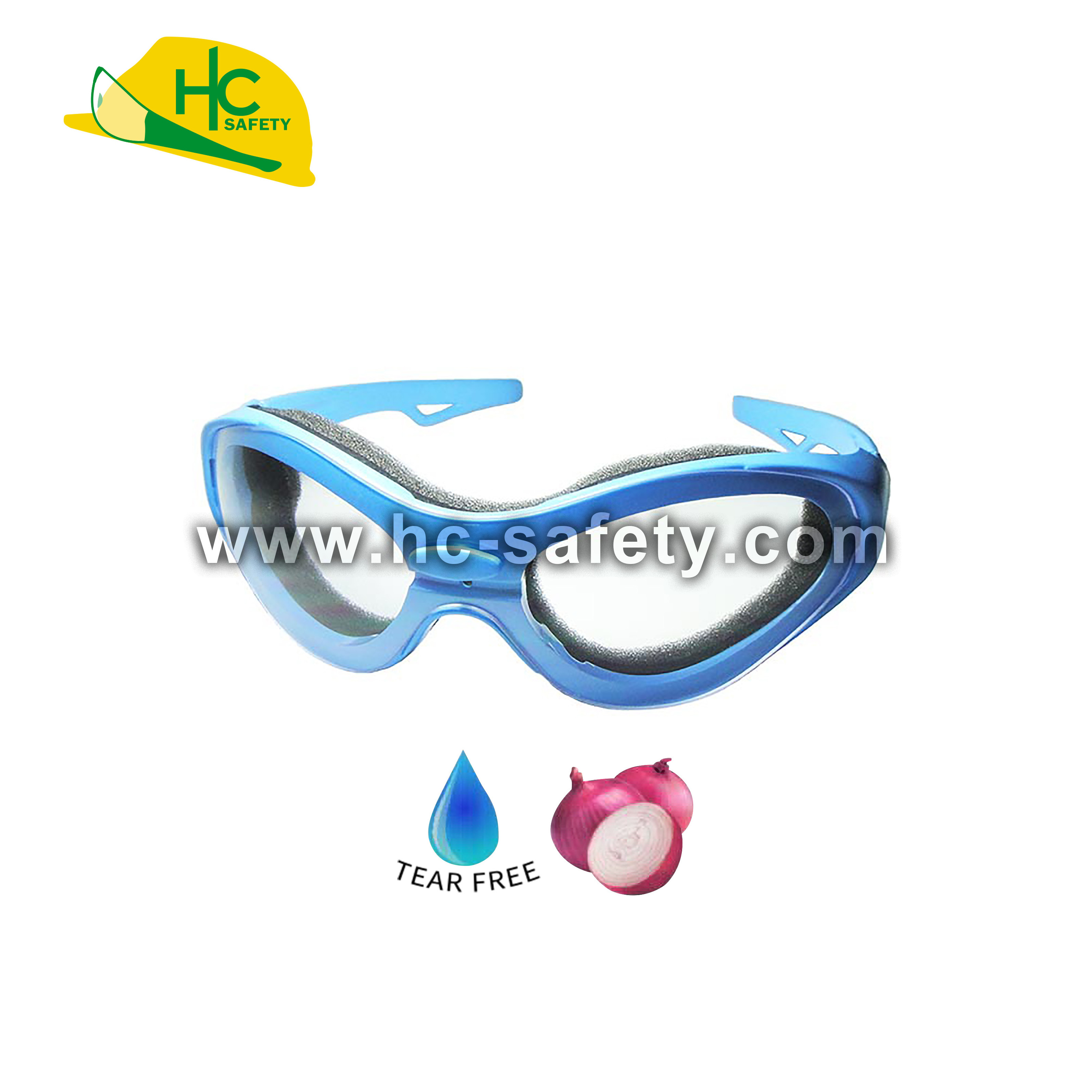 P933 tear off PU foam safety onion glasses Onion Goggles ce en166 and ansi  z87.1 safety glasses ce en166 and ansi  z87.1 safety