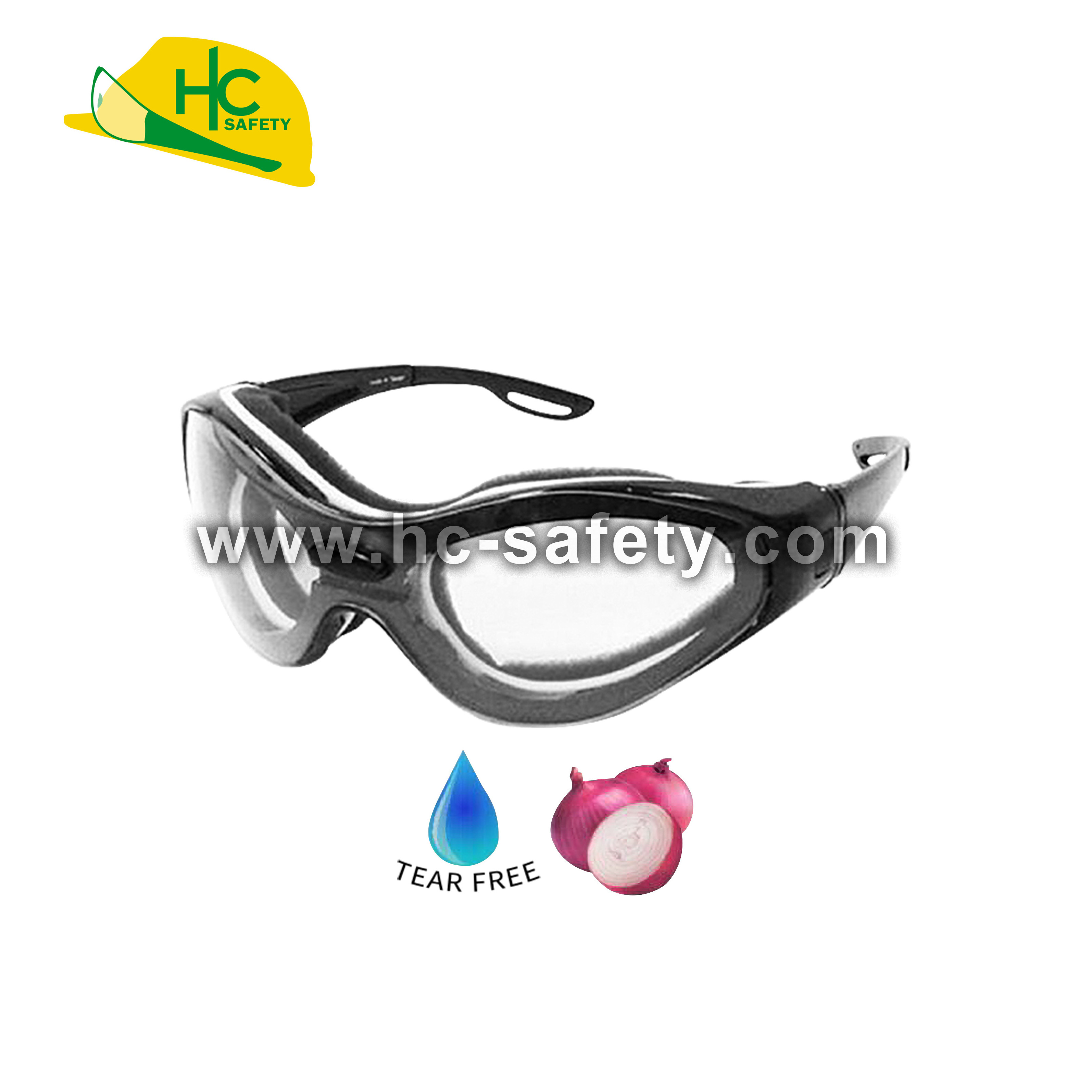 P933 tear off PU foam safety onion glasses Onion Goggles ce en166 and ansi  z87.1 safety glasses ce en166 and ansi  z87.1 safety