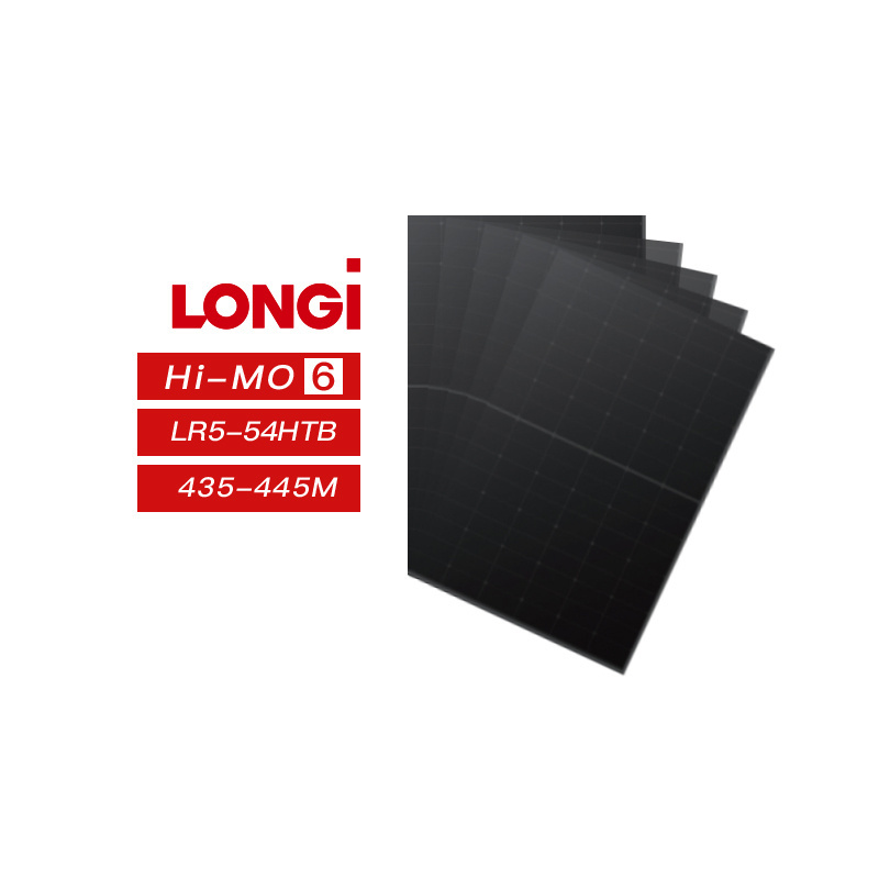 All Black LONGi Hi Mo X6 Single Glass N Type High Efficiency 450W 445W LR5 54HTH Solar Module LONGi Scientist 450W Black Panel