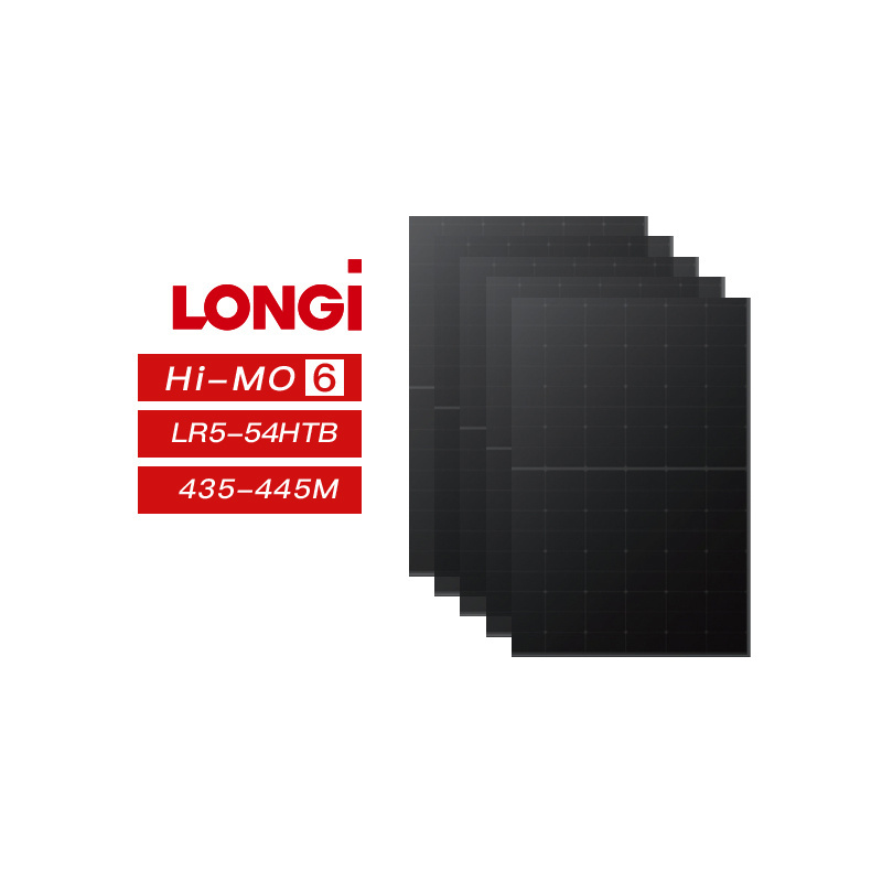 All Black LONGi Hi Mo X6 Single Glass N Type High Efficiency 450W 445W LR5 54HTH Solar Module LONGi Scientist 450W Black Panel