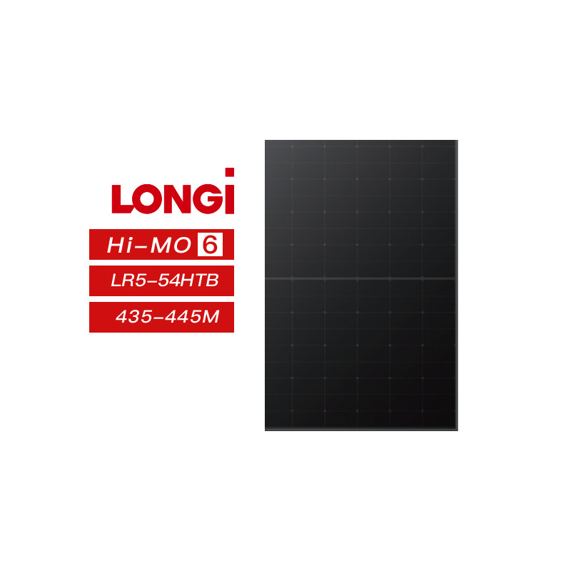 All Black LONGi Hi Mo X6 Single Glass N Type High Efficiency 450W 445W LR5 54HTH Solar Module LONGi Scientist 450W Black Panel