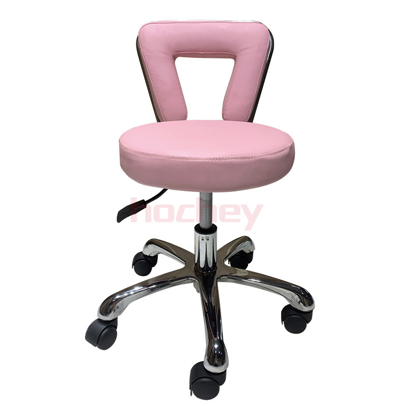 Hochey Hot sale 360 degree rotation adjustable comfortable Pedicure Worker Stools with wheels master stool