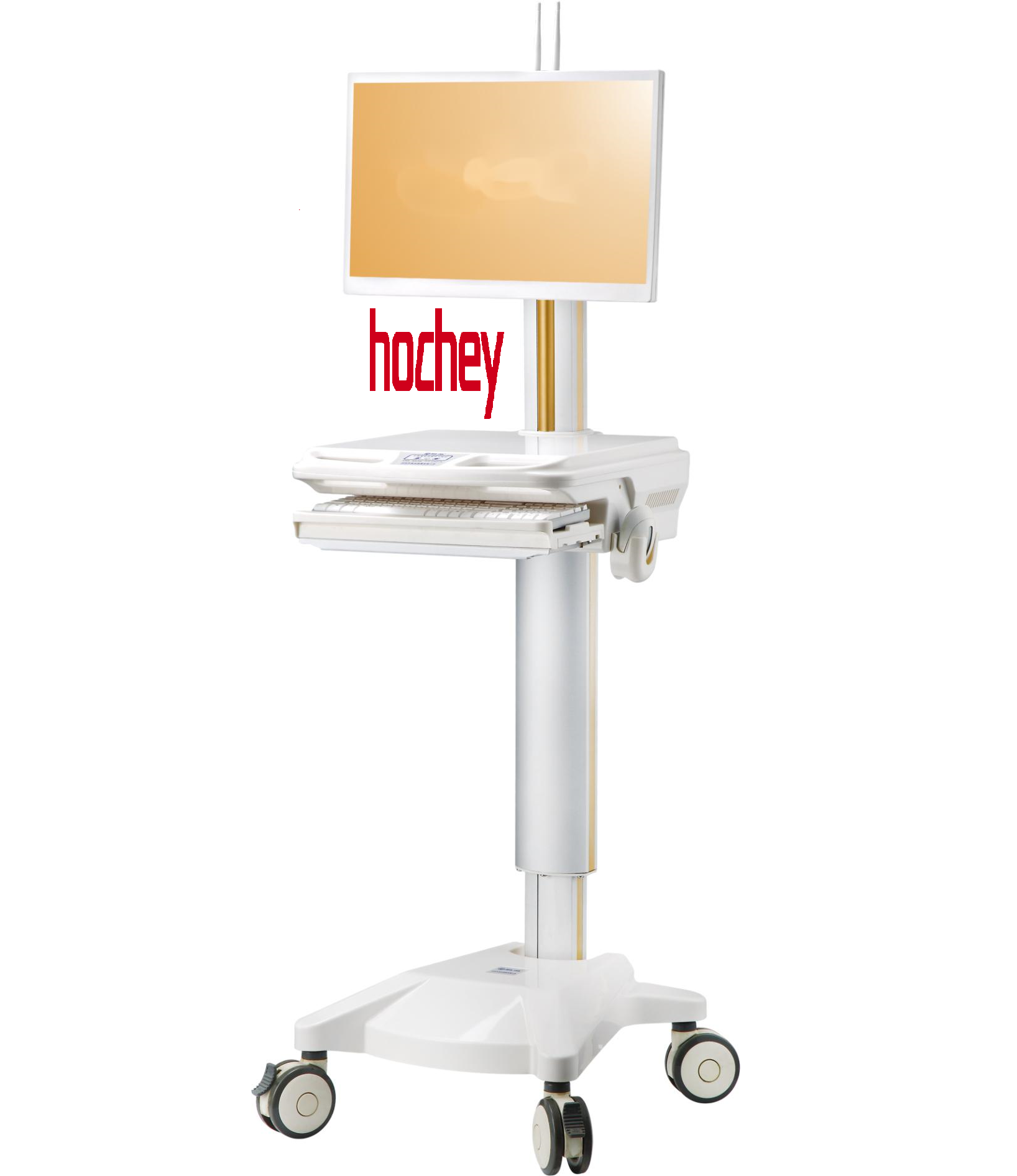 Hochey  Height Adjustable ABS Instrument Mobile Medical CartHospital Emergency Medical Trolley Computer Equipment Cart