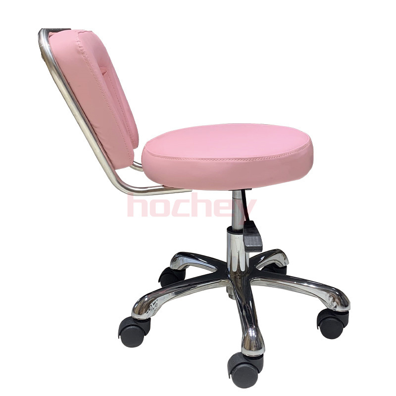 Hochey Hot sale 360 degree rotation adjustable comfortable Pedicure Worker Stools with wheels master stool