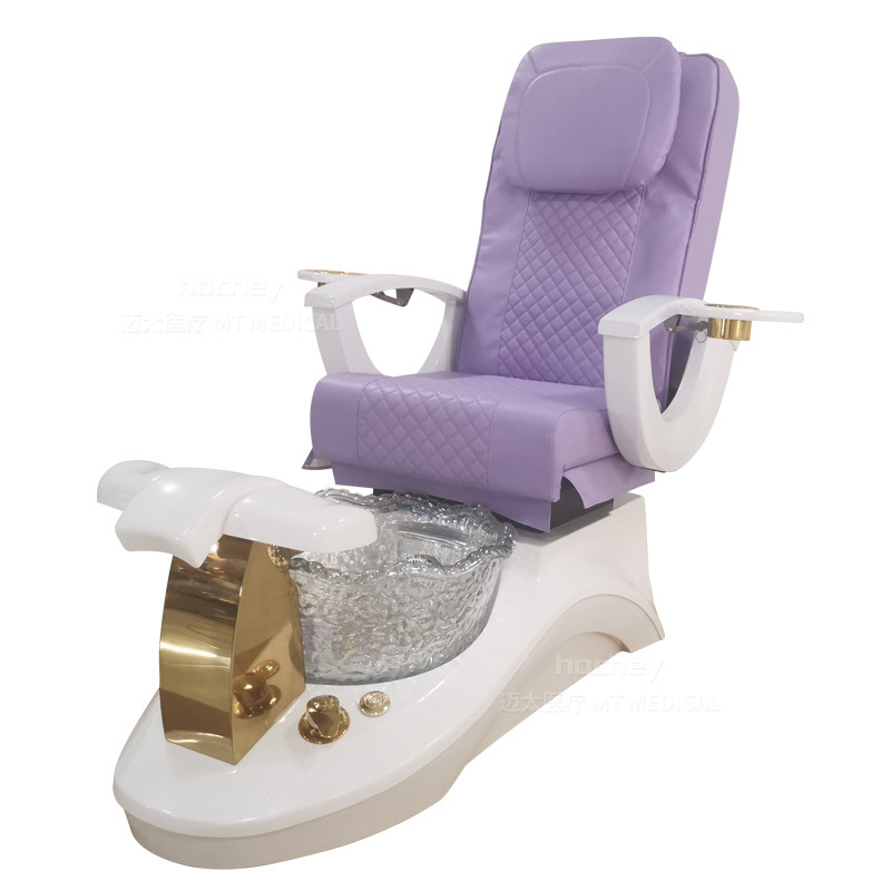 Hochey Factory Luxury Led Light Beauty Salon Equipment Multifunctional Pedicure Chair Nail Foot Pedicure Bed Chair for Client