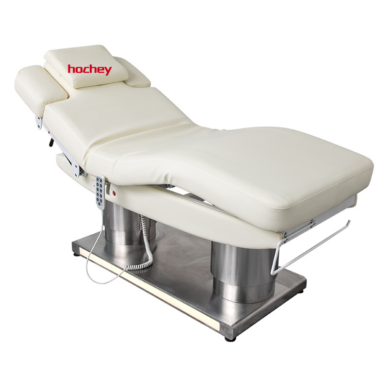 HOCHEY 3 Motors Electric Adjustable Cosmetic Bed Facial Chair Massage Couch Spa Facial Bed For Beauty Parlour