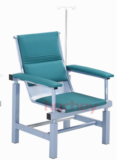 Hochey Cheap Price Hospital Patient Infusion Chair Waiting Area Medical Transfusion Chemotherapy Dialysis Chair with IV Pole