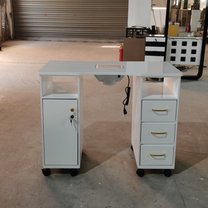 Hochey New design manicure table with dust collector nail table with drawer with chair set