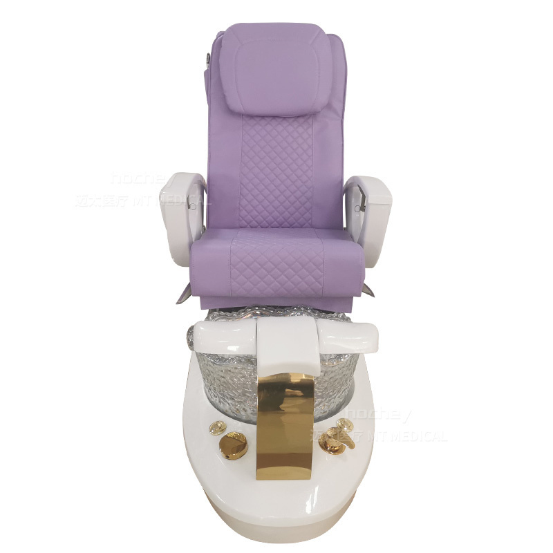 Hochey Factory Luxury Led Light Beauty Salon Equipment Multifunctional Pedicure Chair Nail Foot Pedicure Bed Chair for Client