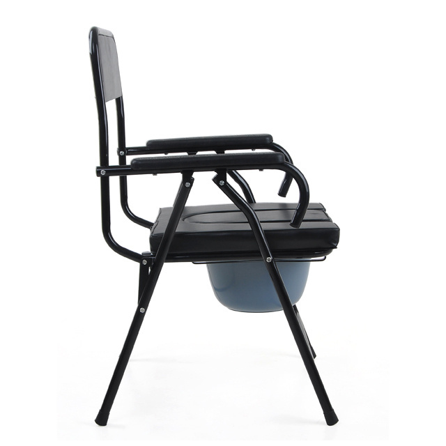 HOCHEY MEDICAL Portable Adjustable Folding Toilet Chair Commode Chair For Elderly