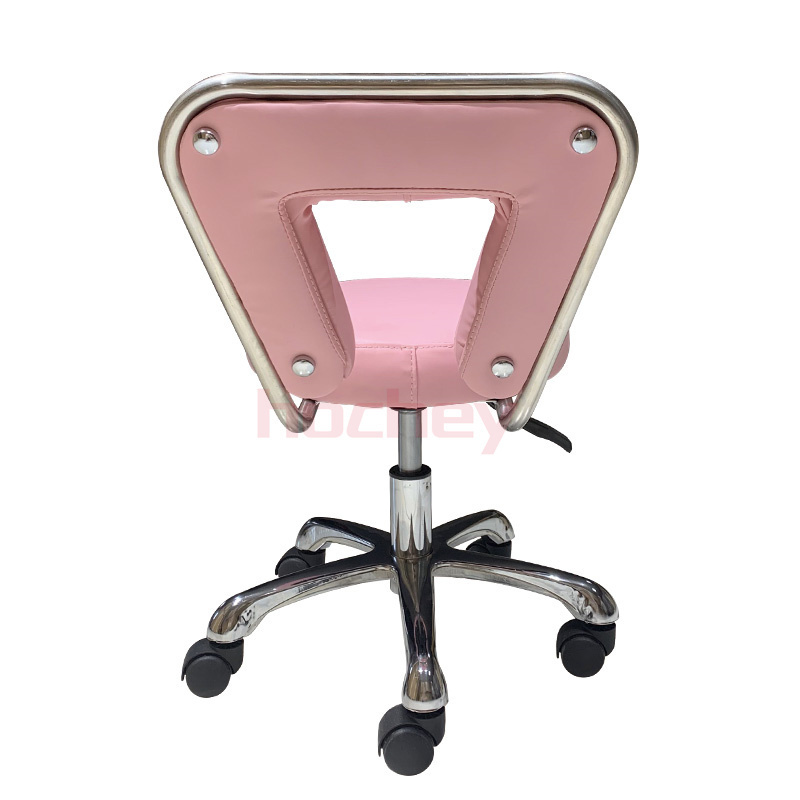 Hochey Hot sale 360 degree rotation adjustable comfortable Pedicure Worker Stools with wheels master stool