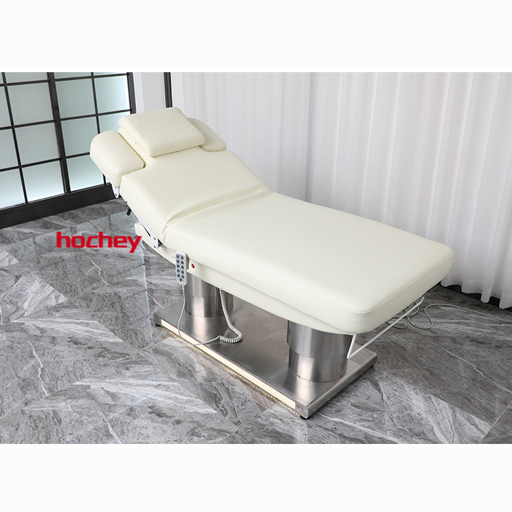 HOCHEY 3 Motors Electric Adjustable Cosmetic Bed Facial Chair Massage Couch Spa Facial Bed For Beauty Parlour