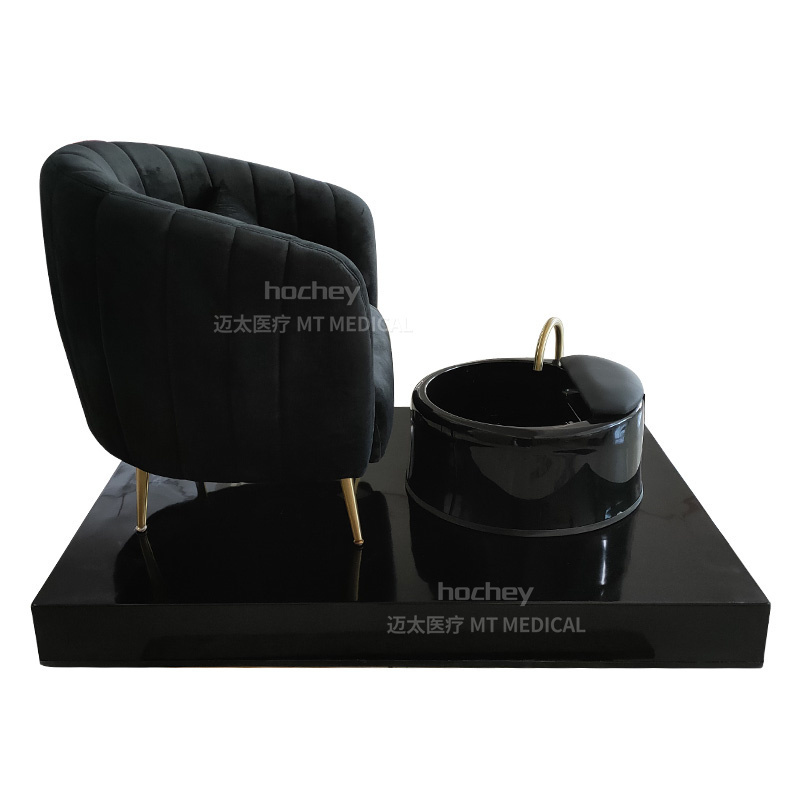 HOCHEY Modern Luxury Beauty Nail Salon Furniture Pipeless Whirlpool Foot Spa Massage Black Manicure Pedicure Chair