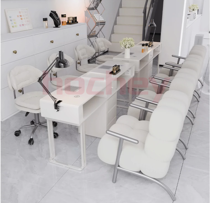 Hochey  Light Luxury Beauty Salon Nail Furniture Set Manicure Table Nail Salon Furniture Portable Nail Manicure Table