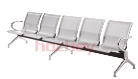 Hot Selling Medical Modern Solid 2/3/4/5 Seats Stainless Steel Waiting ChairsBlack Leather Waiting Room Chairs For Hospital