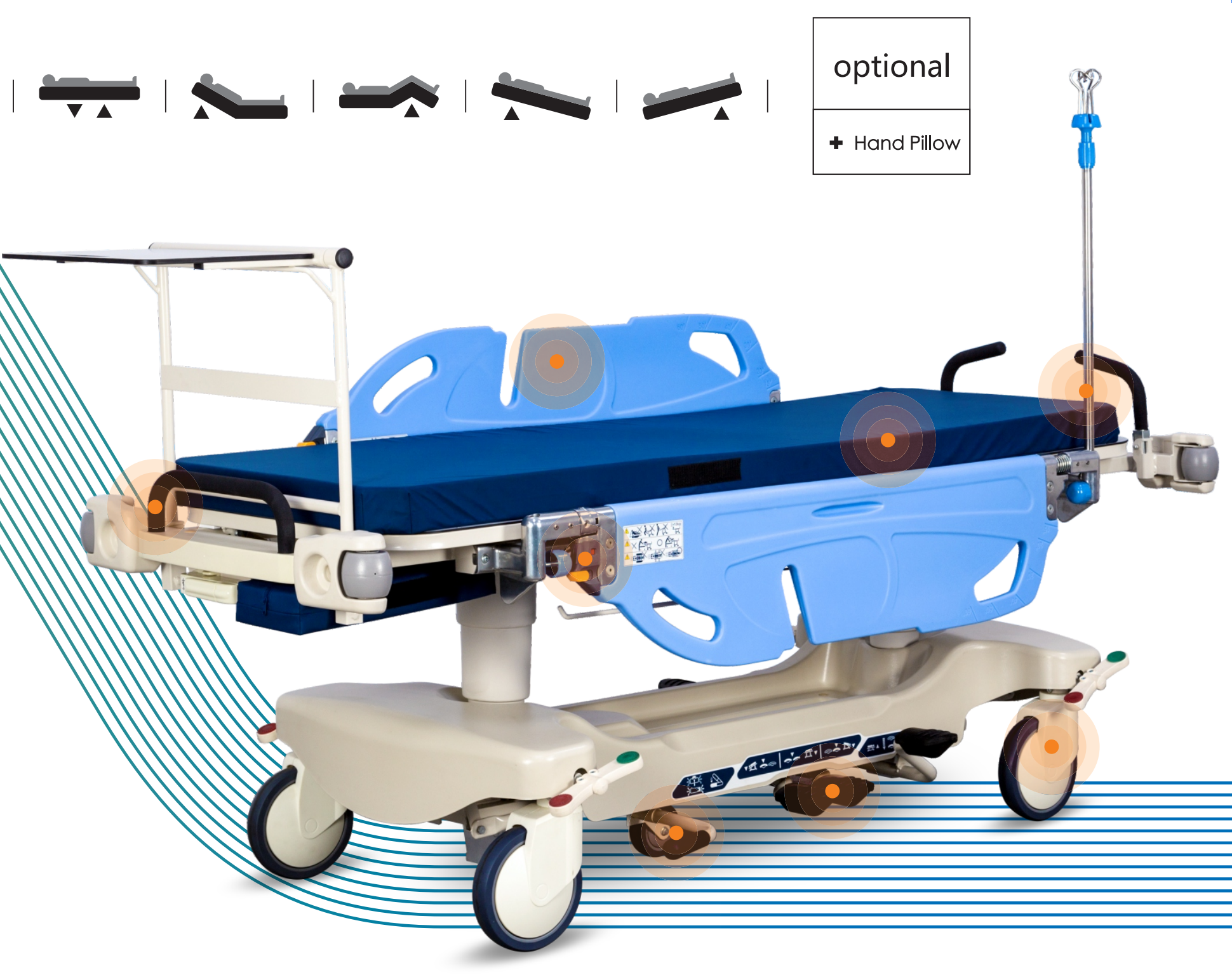 HOCHEY MEDICA  Patient Beds Hospital Stretcher Mobile Bed  Transfer Patient Bed