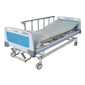 Customized Aluminum Alloy Side Rail 3Crank Manual  Hospital Medical ICU Patient Bed