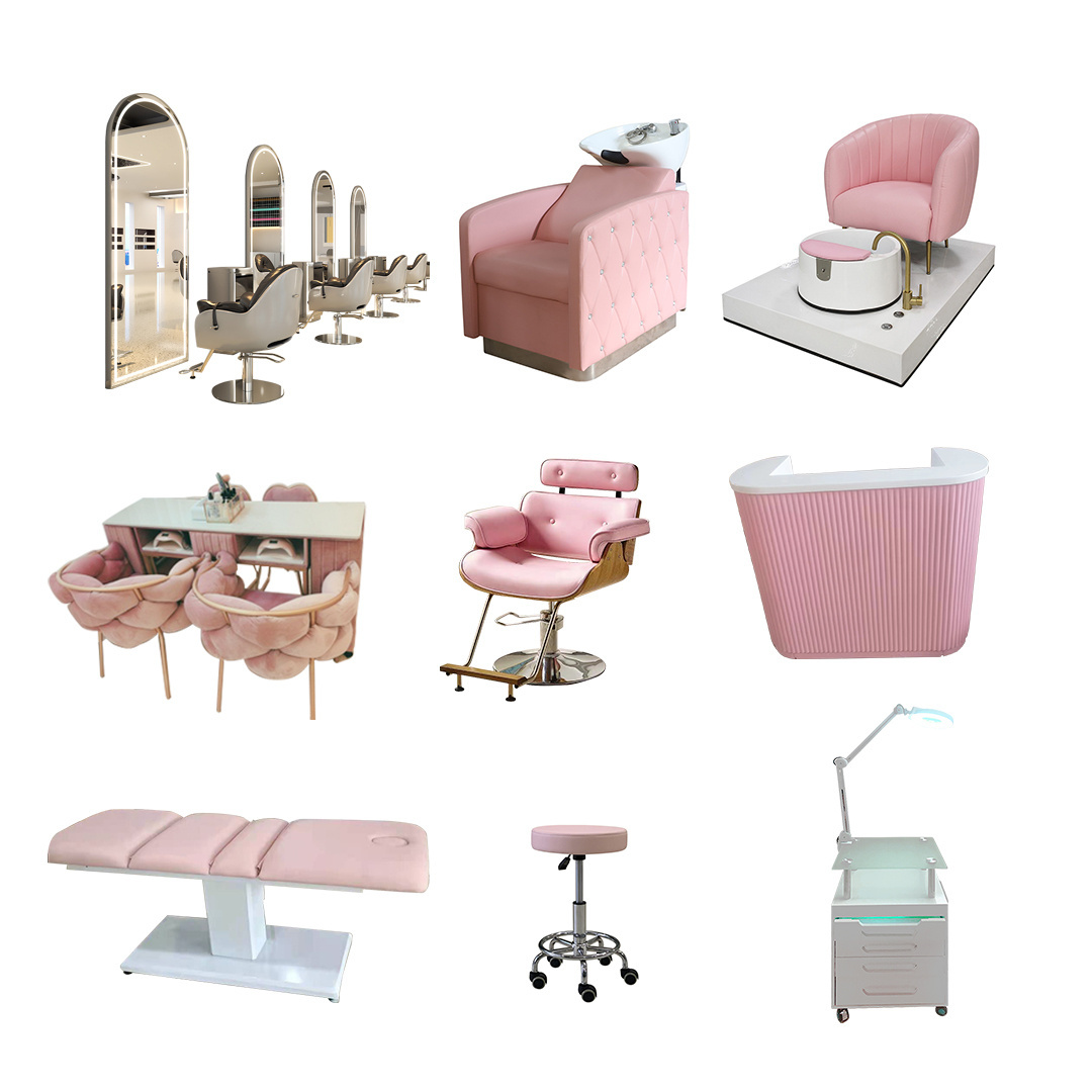 Heavy Duty Beauty Salon Furniture Saloon Equipments Sets Shampoo Chairs Mirror Station Hairdressing Chairs Styling Saloon Chair