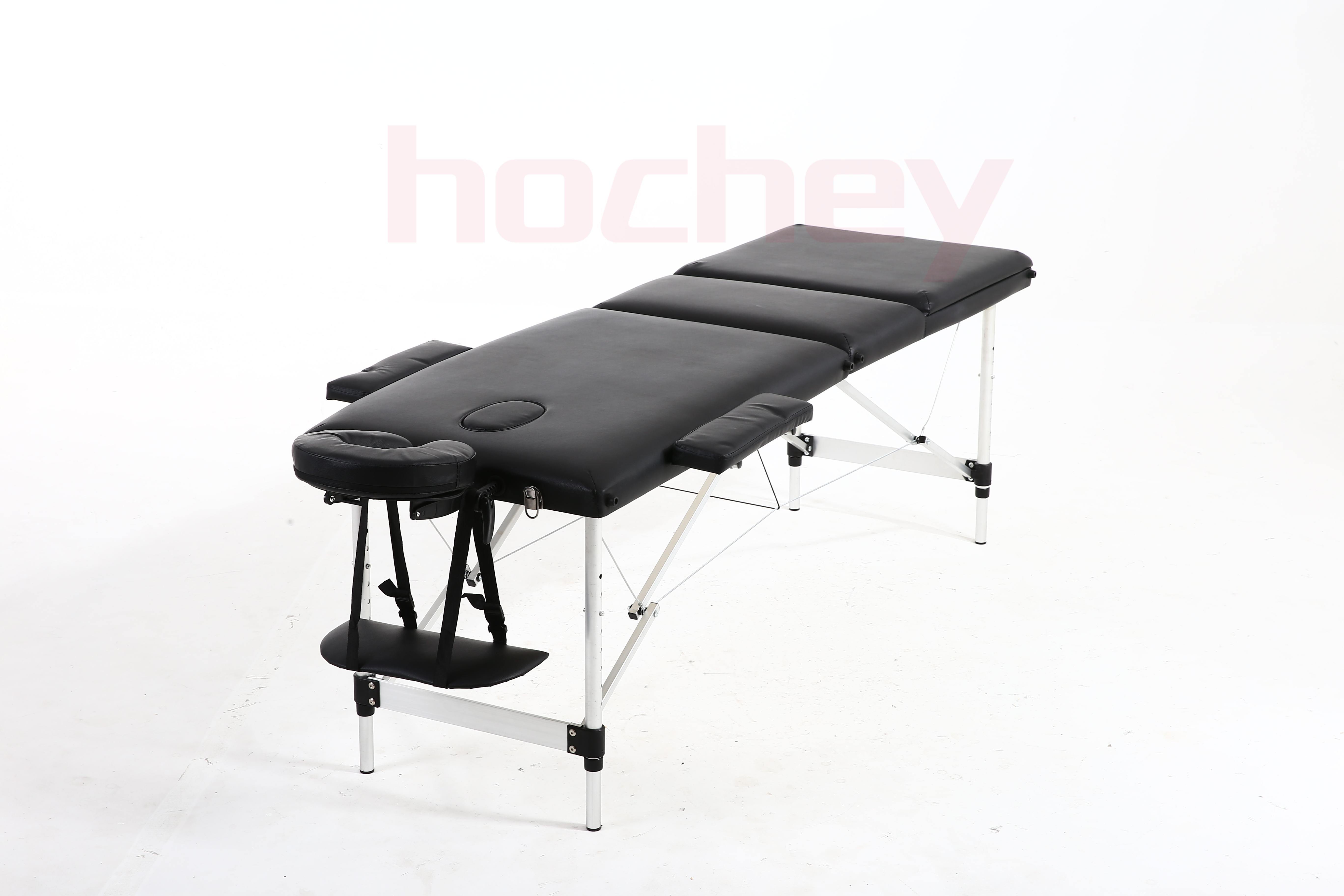 Hochey Custom 2 Section Folding Luxury Wooden Adjust Black Massage Table Tattoo Table Massage Bed