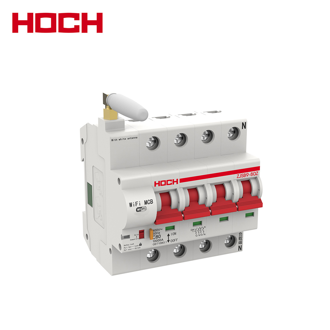 HOCH ZJSB9-80Z series 6A 10A 16A 20A 25A 32A 40A 50A 63A 1p 2p 3p 4p electric circuit breaker automatic reclosing switch