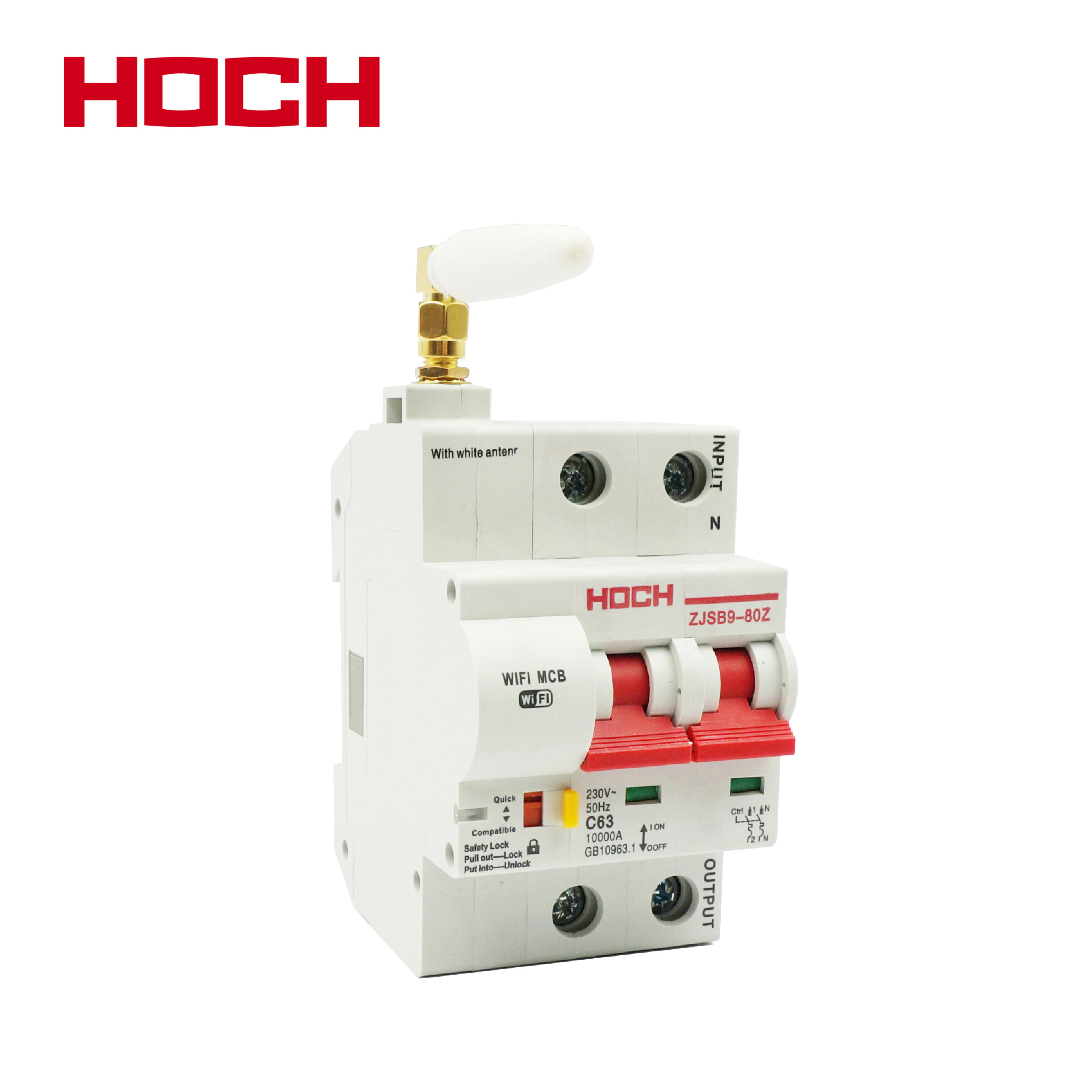 HOCH ZJSB9-80Z series 6A 10A 16A 20A 25A 32A 40A 50A 63A 1p 2p 3p 4p electric circuit breaker automatic reclosing switch