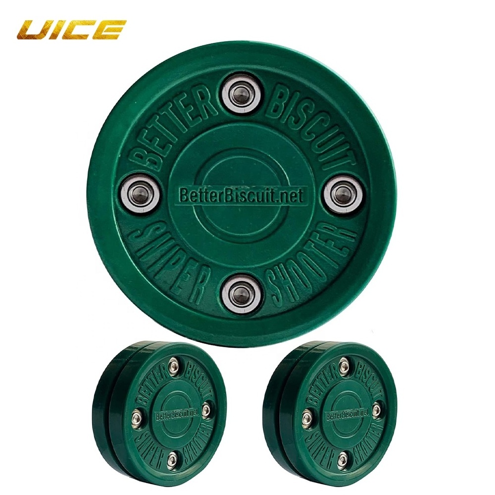 Durable 2.5Cm Thick Lightweight Ice Hockey Puck For Roller Hockey And Training Shock-Absorbing Green Hockey Bag