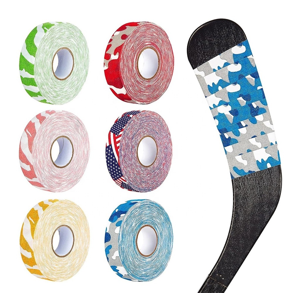 Blade Handle Protector Cotton Custom Printed Ice Hockey Stick Color Grip Tape Adhesive Stretch Ice Roller Hockey Stick Tape