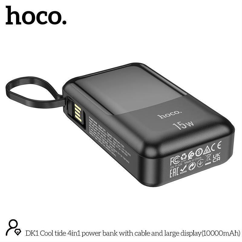 HOCO OEM DK1 10000mAh Cool Tide 4in1 Portable Large Display Power Bank With Cable