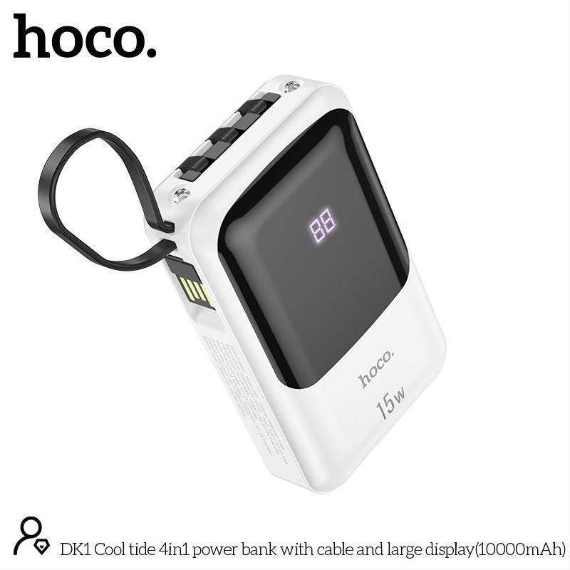 HOCO OEM DK1 10000mAh Cool Tide 4in1 Portable Large Display Power Bank With Cable