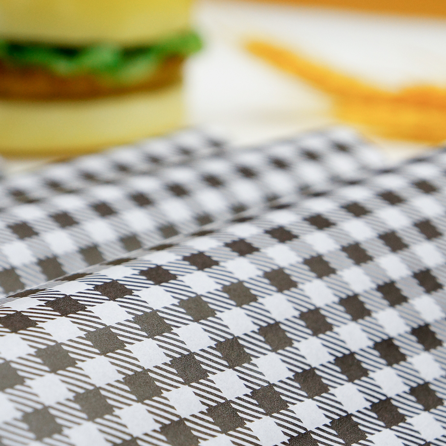 Custom Printed Greaseproof Paper Black And White Checkered Contact Paper