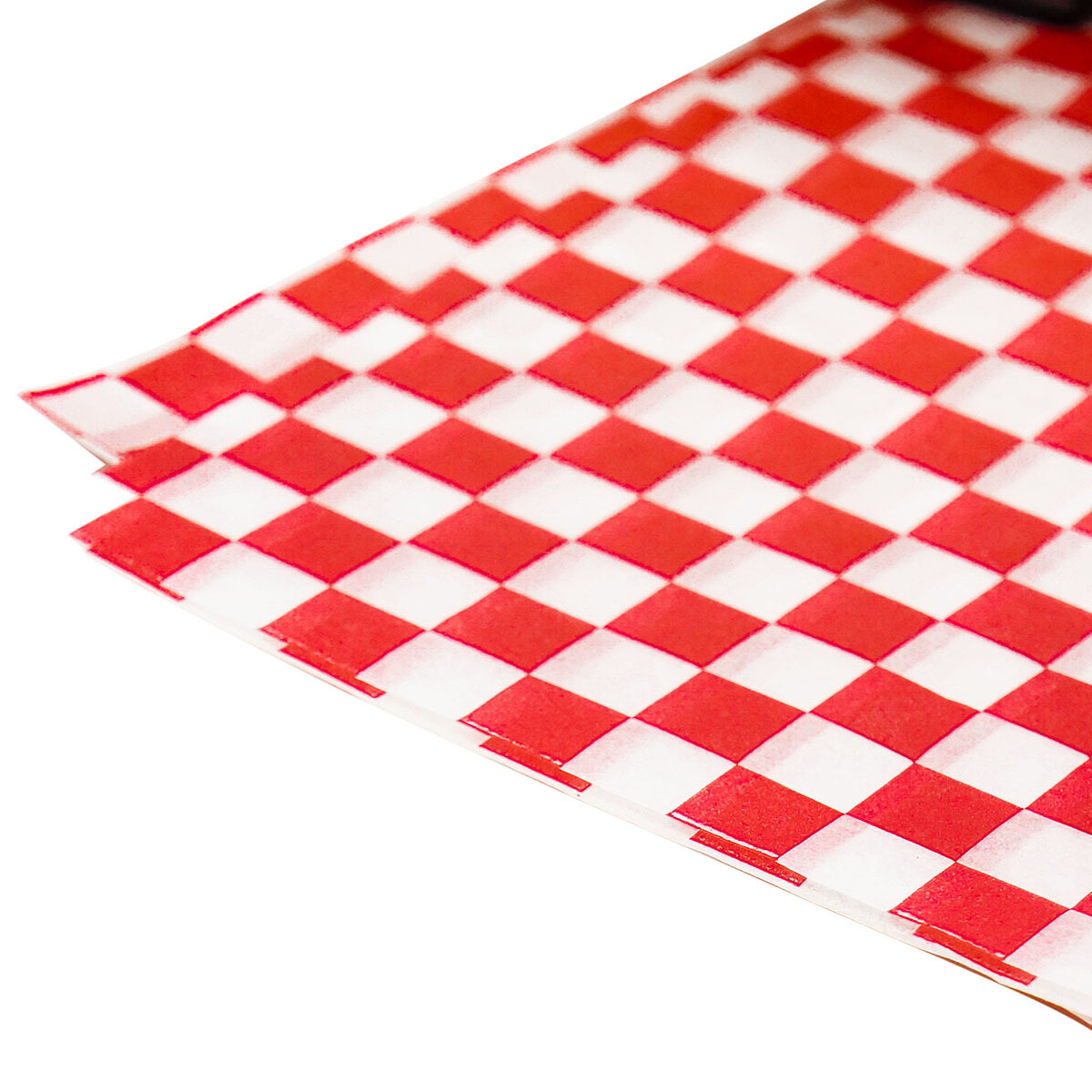 Custom Greaseproof Sandwich Paper Food Grade Red And White Checkered Tissue Paper Sheets