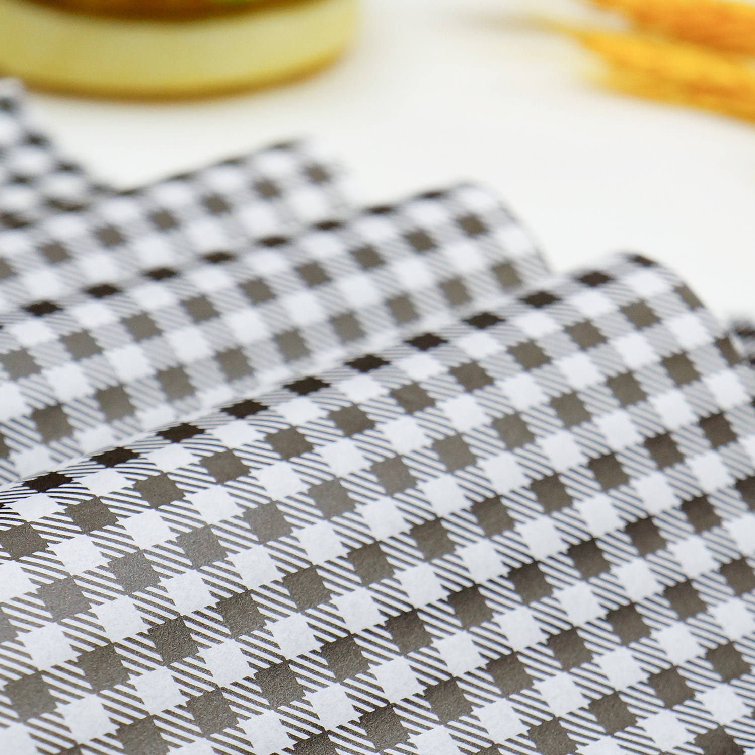 Hot Black And White Checkered Sandwich Paper Non Stick Greaseproof Paper