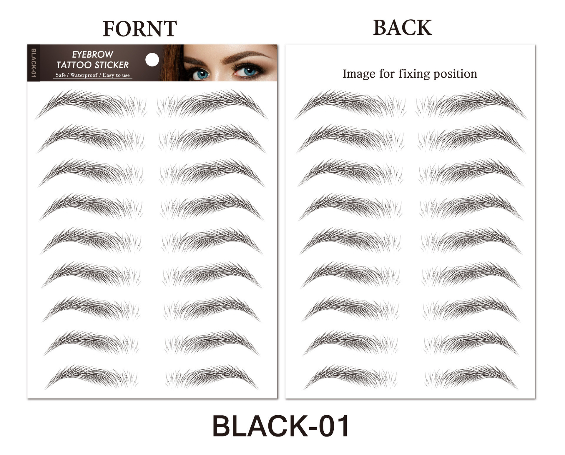 Fashionable Long Lasting Lady Beauty 3D Eyebrow Temporary Tattoo