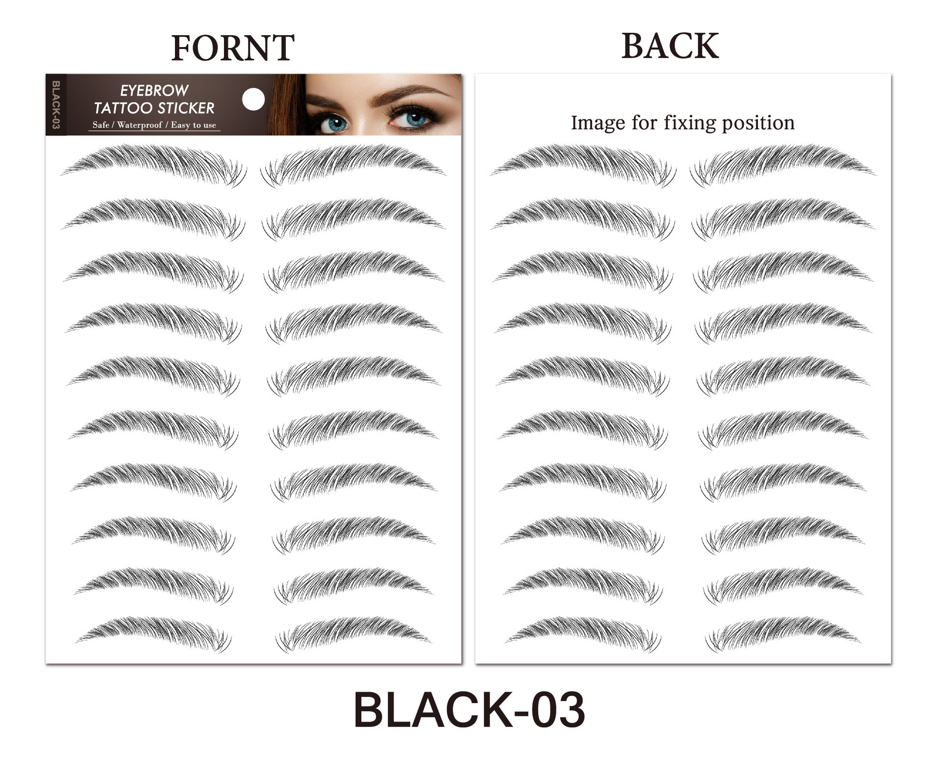 Fashionable Long Lasting Lady Beauty 3D Eyebrow Temporary Tattoo