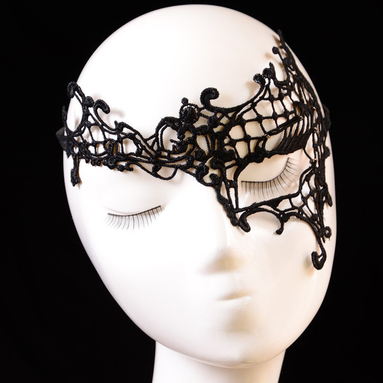 Wholesale Cheap female mask lace black facial mask korea Lady sexy veil Party eye Mask