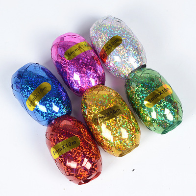 manufactory wholesale Holographic rope Curling Ribbon christmas Egg laser decoration ribbons for balloon wedding decoration