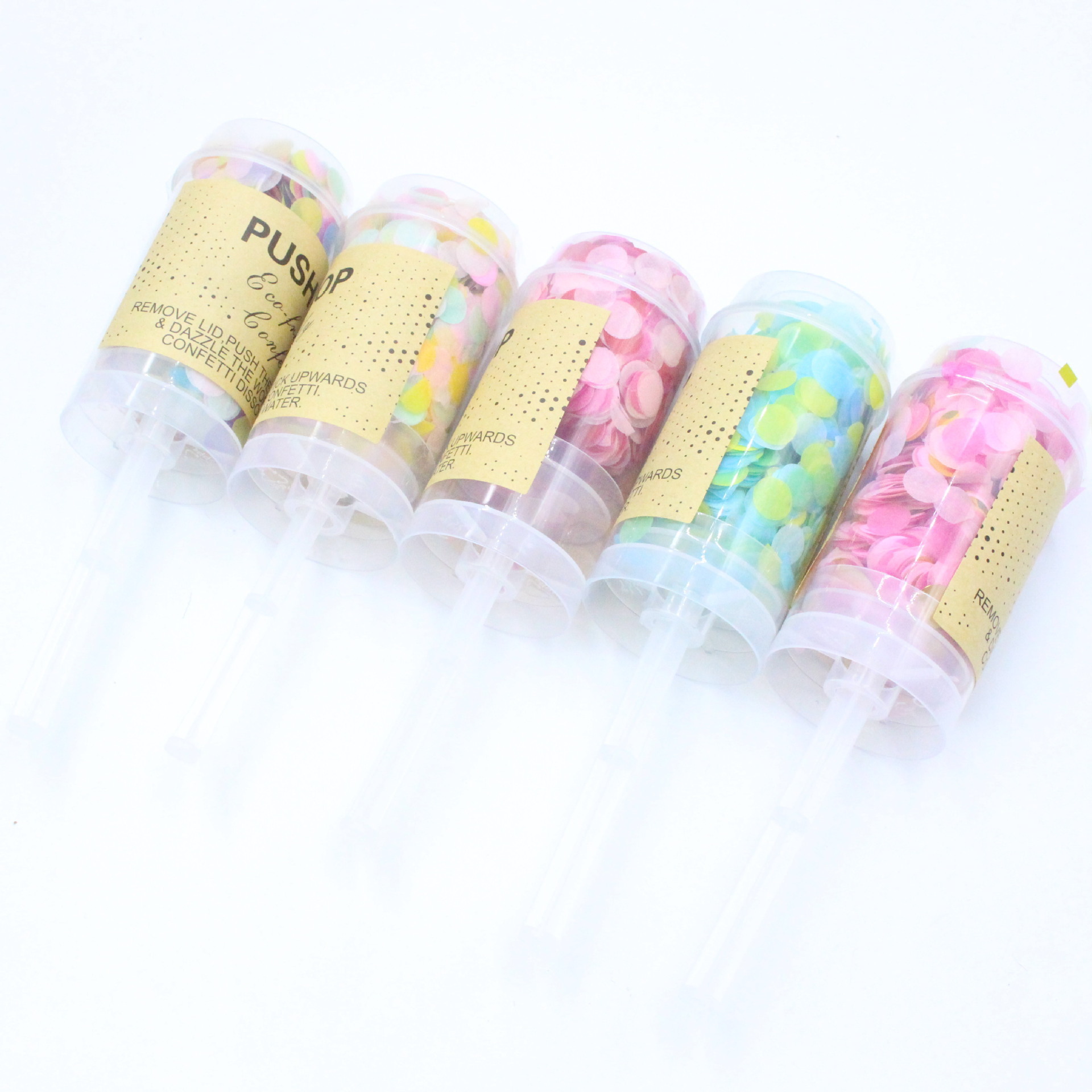 Wedding confeti cannon Customized Bachelorette Party paper confetti tubes Plastic Push Pop Confetti